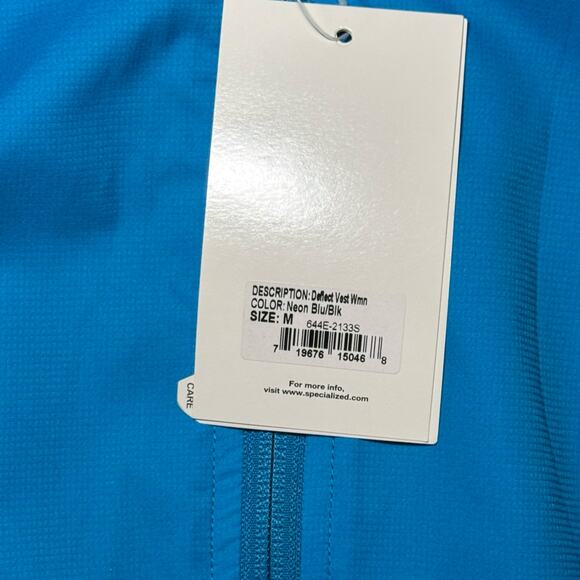 Specialized Deflect Cycling Vest Women's Size M NWT Neon Blue/Black - Picture 3 of 9